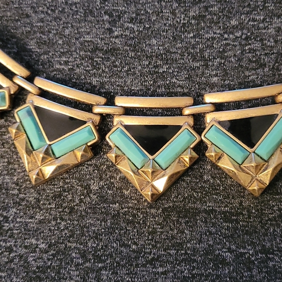 Stella & Dot turquoise and gold stone statement - Picture 2 of 2